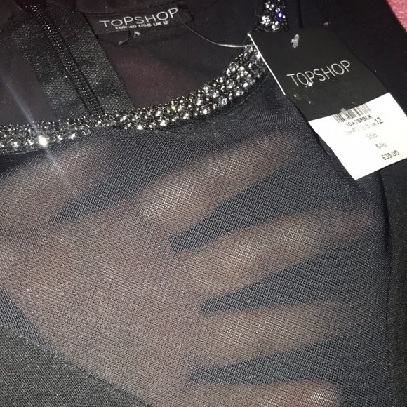 Top Shop Mesh Chest Cut Out Dress - Picture 2 of 5